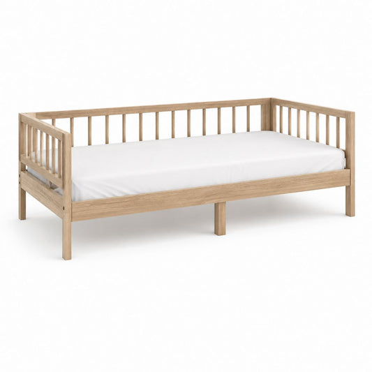 Lit enfant à barreaux bois massif naturel 70 x 140 cm